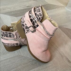 Jellypop Pink Boots with Leopard Accents